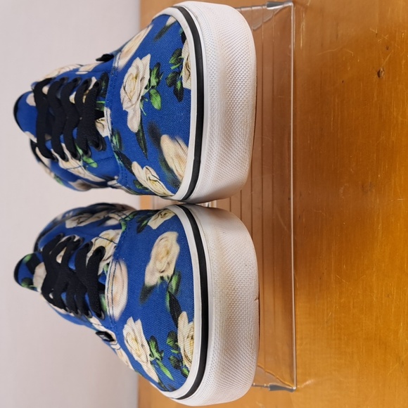 Vans Era Romantic white roses floral royal blue lace-up casual summer sneakers - Picture 5 of 7